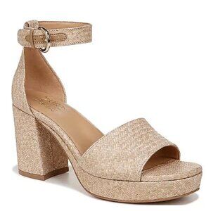 NEW Naturalizer Pearlyn Basket Weave Ankle Strap Platform Sandals in Wheat